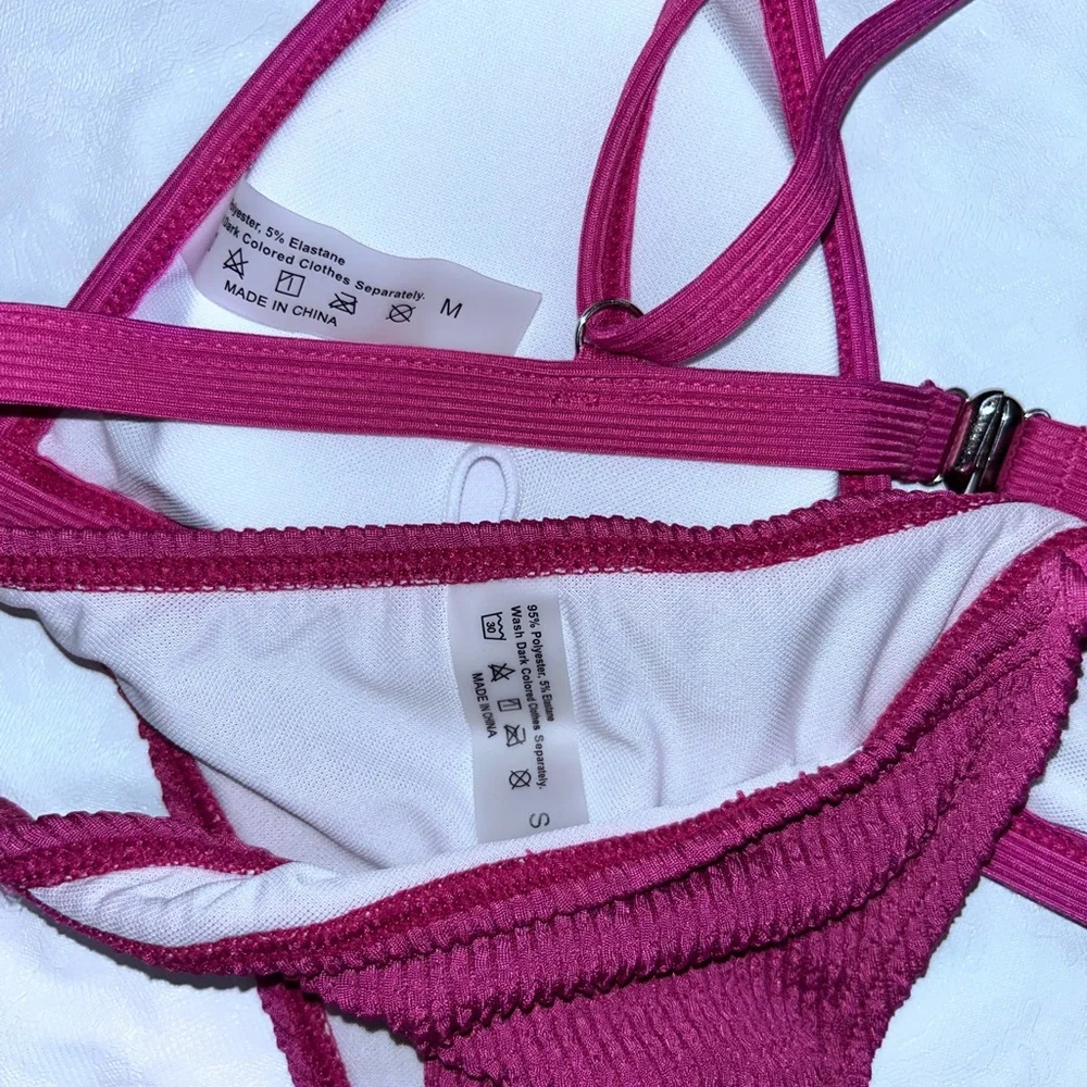 Vibrant Maroon Brazilian Cut Bikini Set Size Small